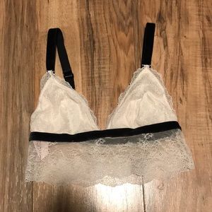 Victoria’s Secret white and black lace bralette